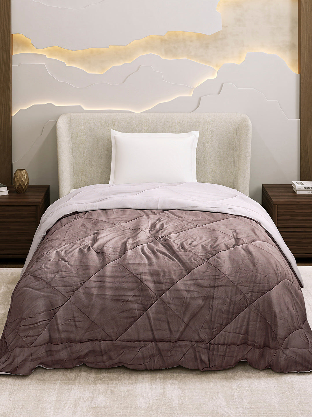 Solid Single Bed 3 Ply Comforter for AC Room - (Melange)