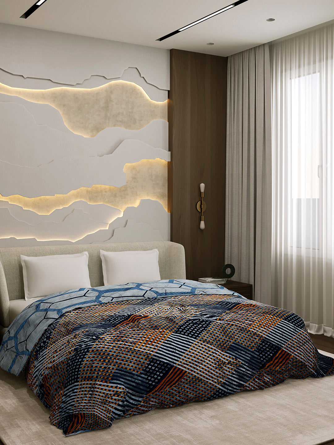 Printed Double Bed 3 Ply Comforter for AC Room - (Sanskriti)