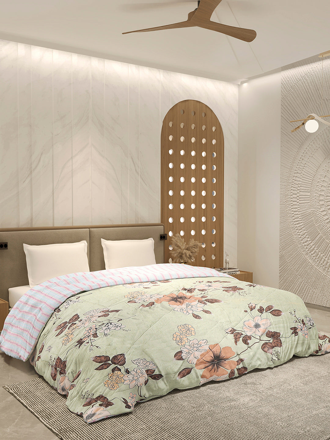 Printed Double Bed 3 Ply Comforter for AC Room - (Sanskriti)