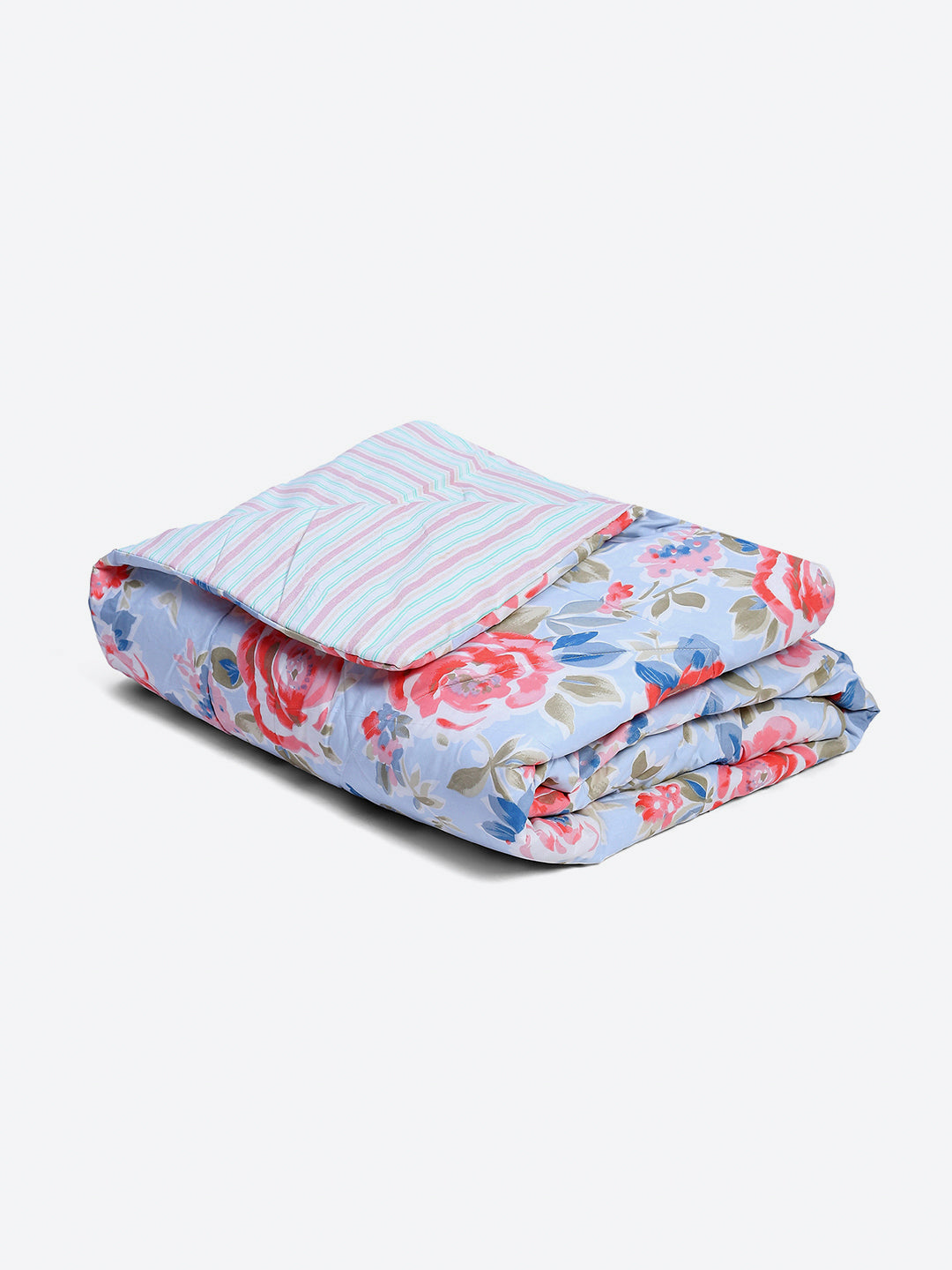 Printed Double Bed 130 GSM 4 Pc Bedding Set (1 Bedsheet, 1 AC Comforter & 2 Pillow Cover)