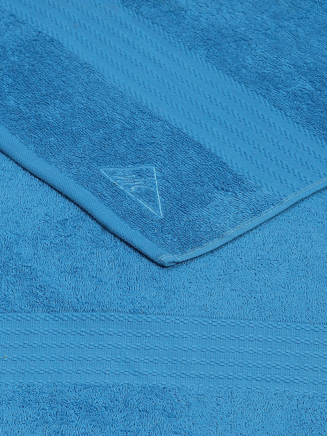Aqua Blue Cotton Solid 400 GSM Car Towel (Jazz)