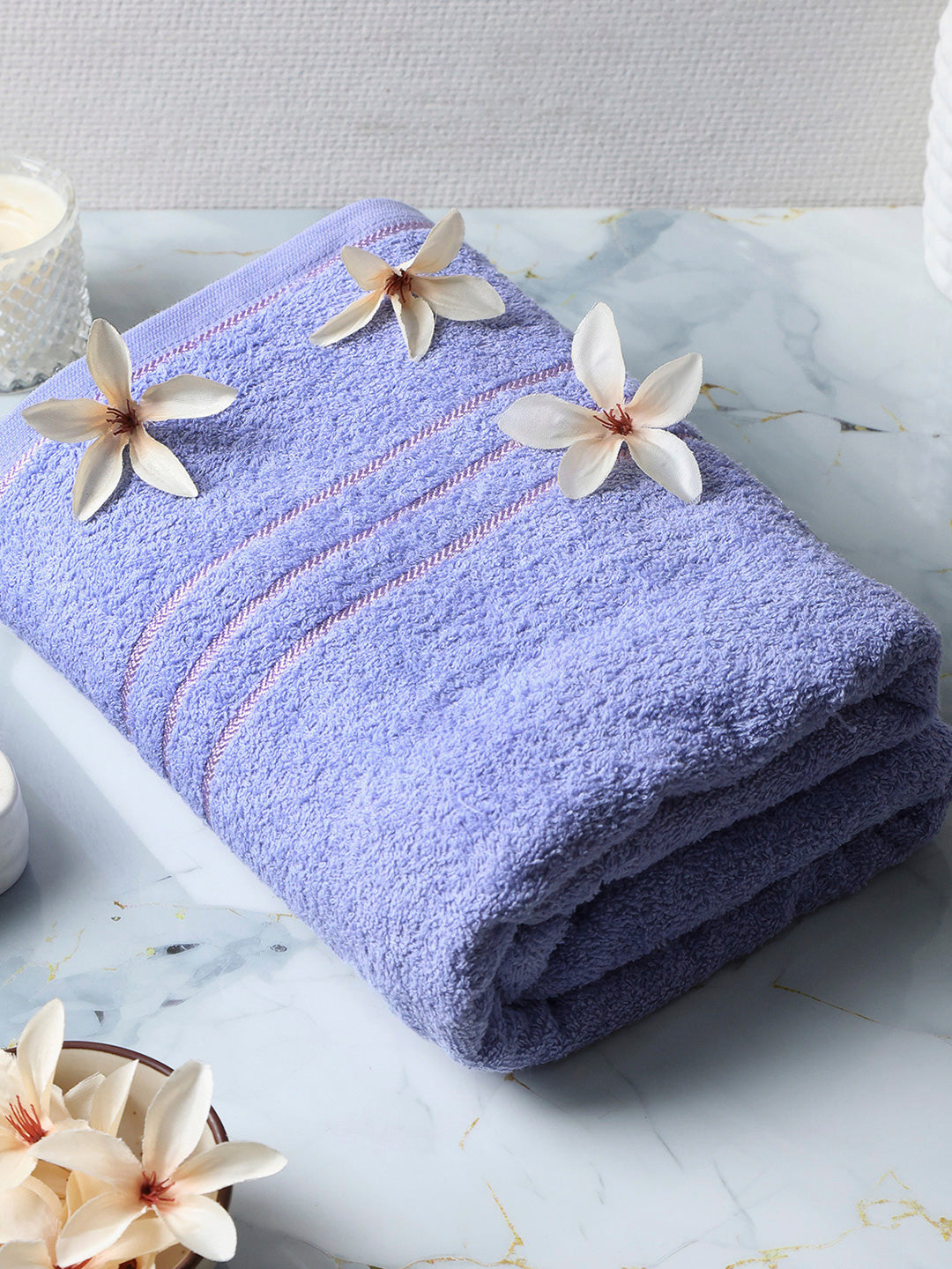 Purple Cotton Solid 350 GSM Car Towel (Soho)