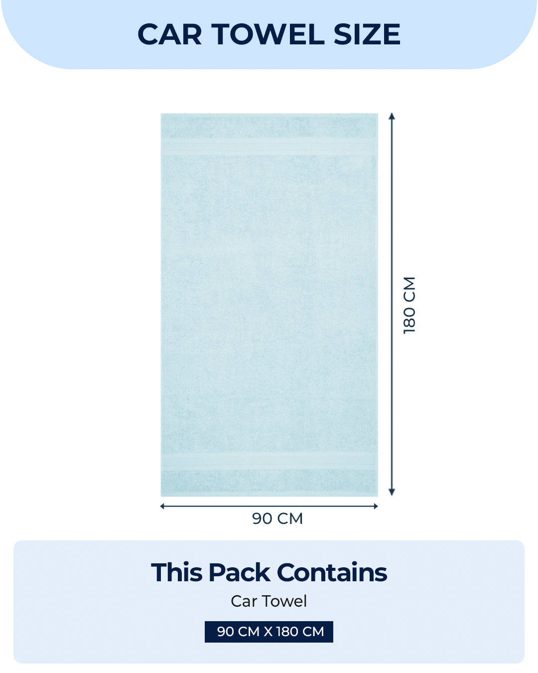 Sky Blue Cotton Solid 350 GSM Car Towel (Soho)