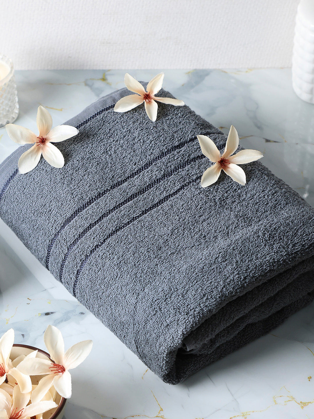 Grey Cotton Solid 350 GSM Car Towel (Soho)