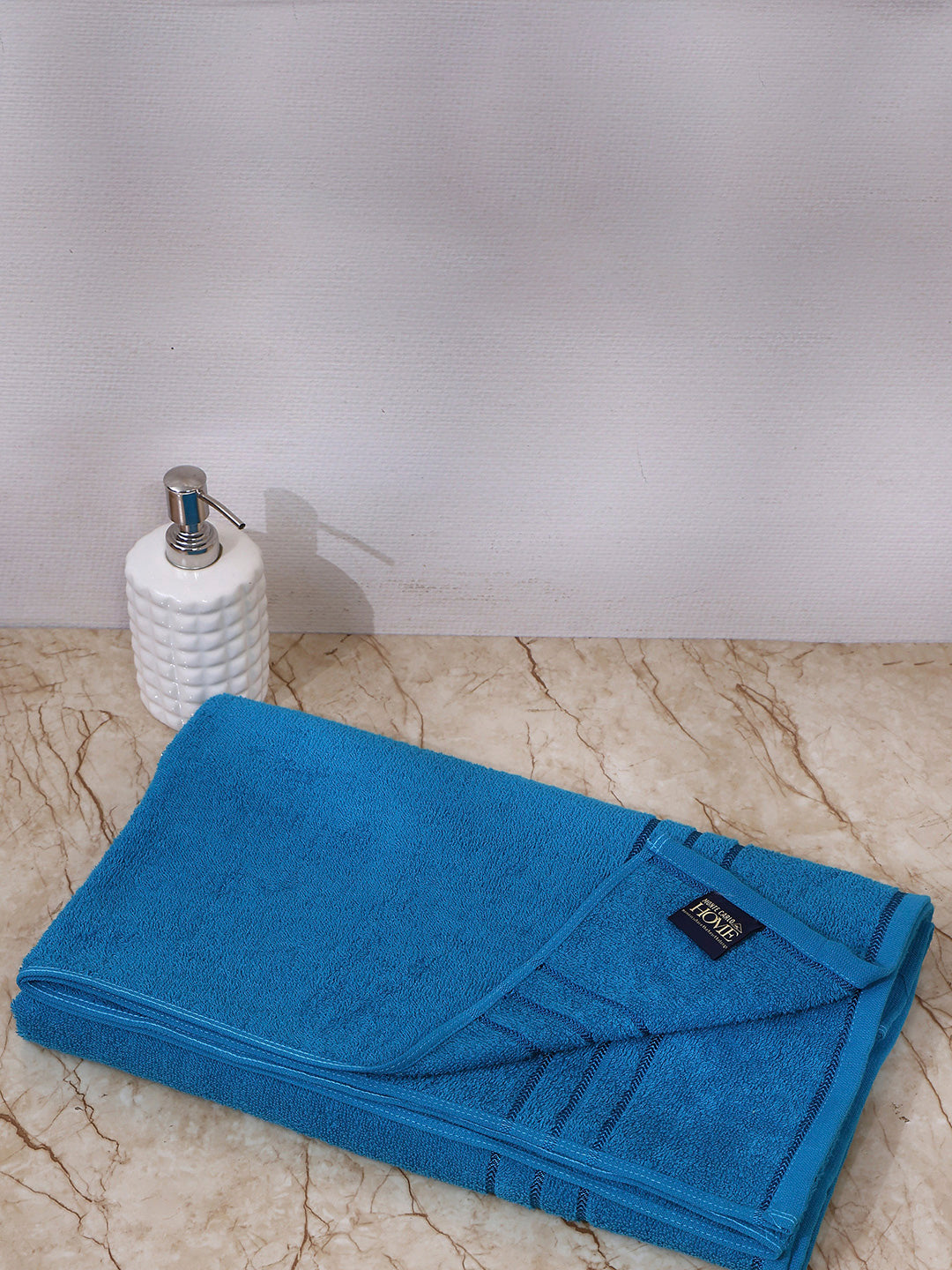 Blue Cotton Solid 350 GSM Car Towel (Soho)