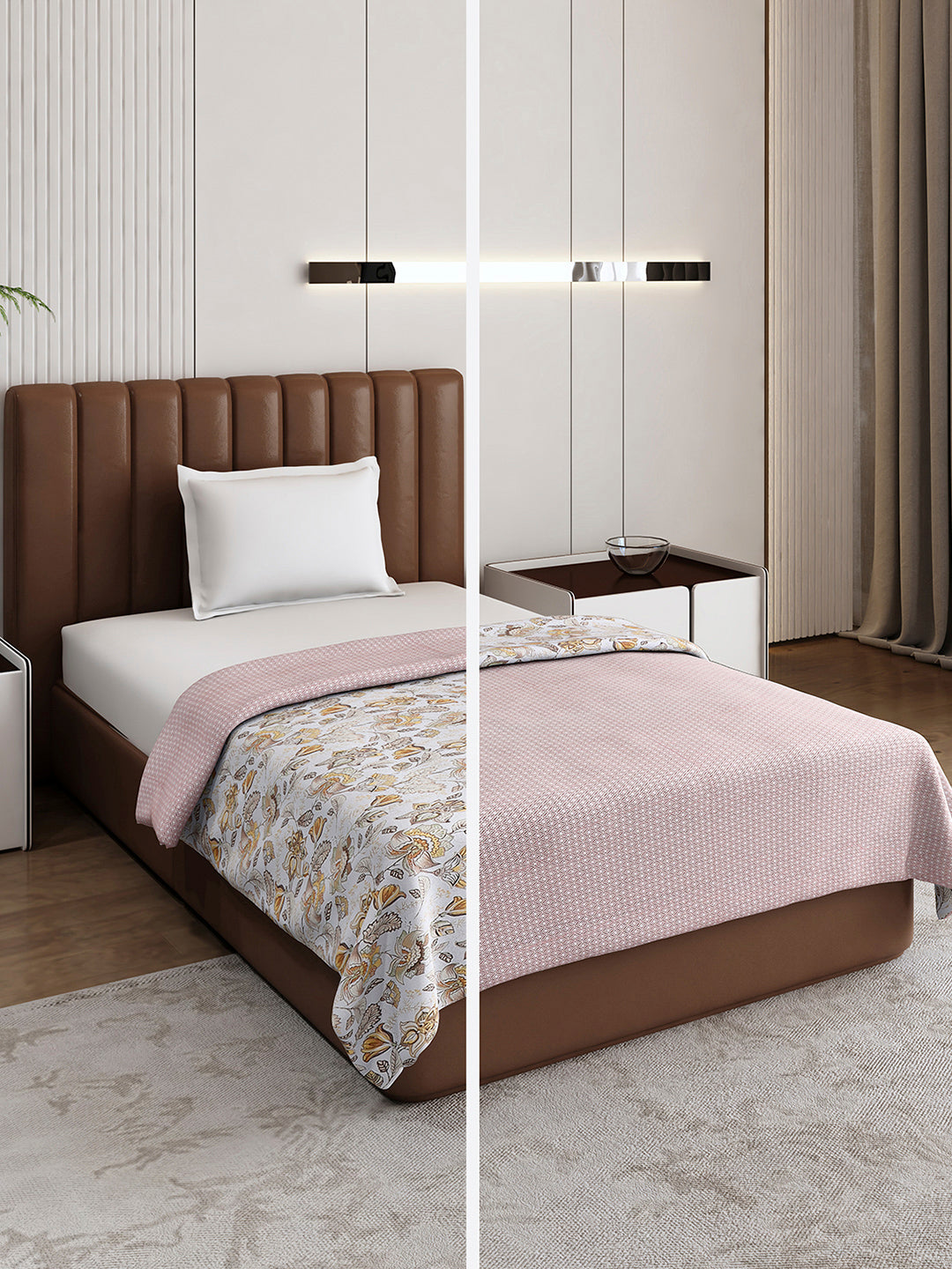 Floral Print Single Bed 150 GSM Dohar for Mild Winter - (Daisy)