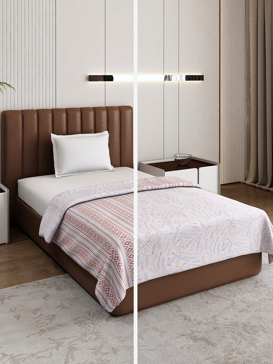 Floral Print Single Bed 150 GSM Dohar for Mild Winter - (Daisy)