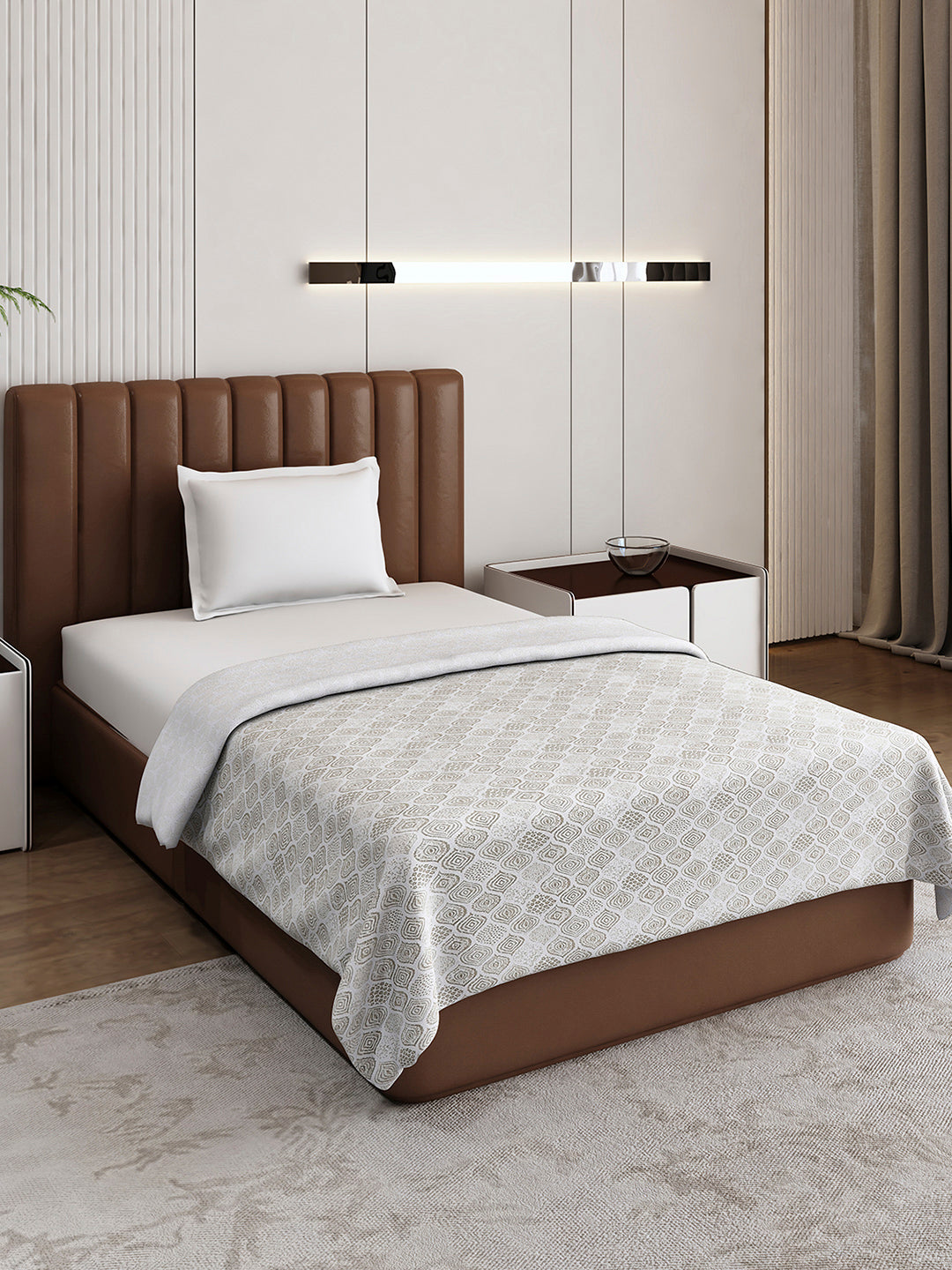 Floral Print Single Bed 150 GSM Dohar for Mild Winter - (Daisy)