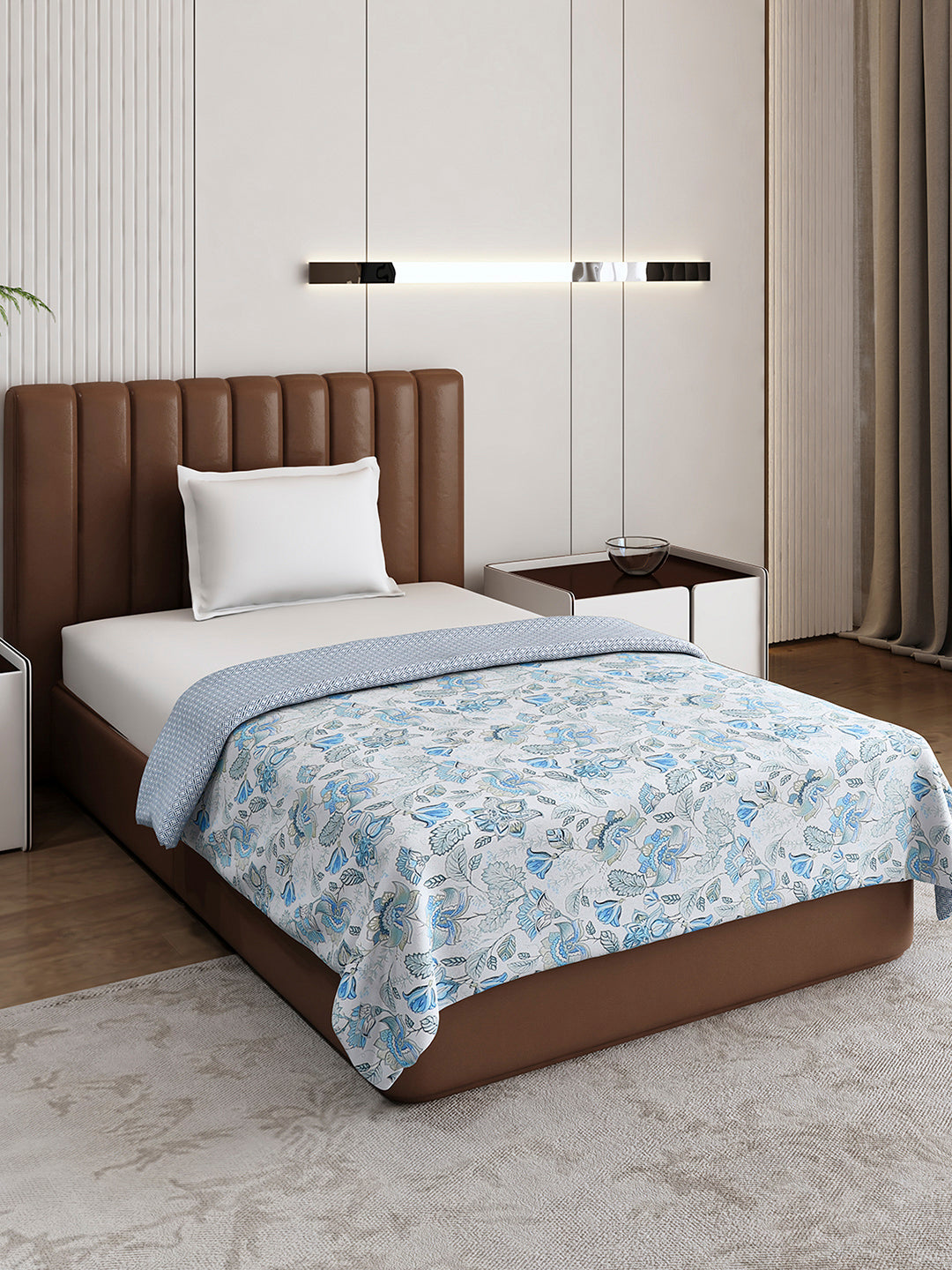 Floral Print Single Bed 150 GSM Dohar for Mild Winter - (Daisy)
