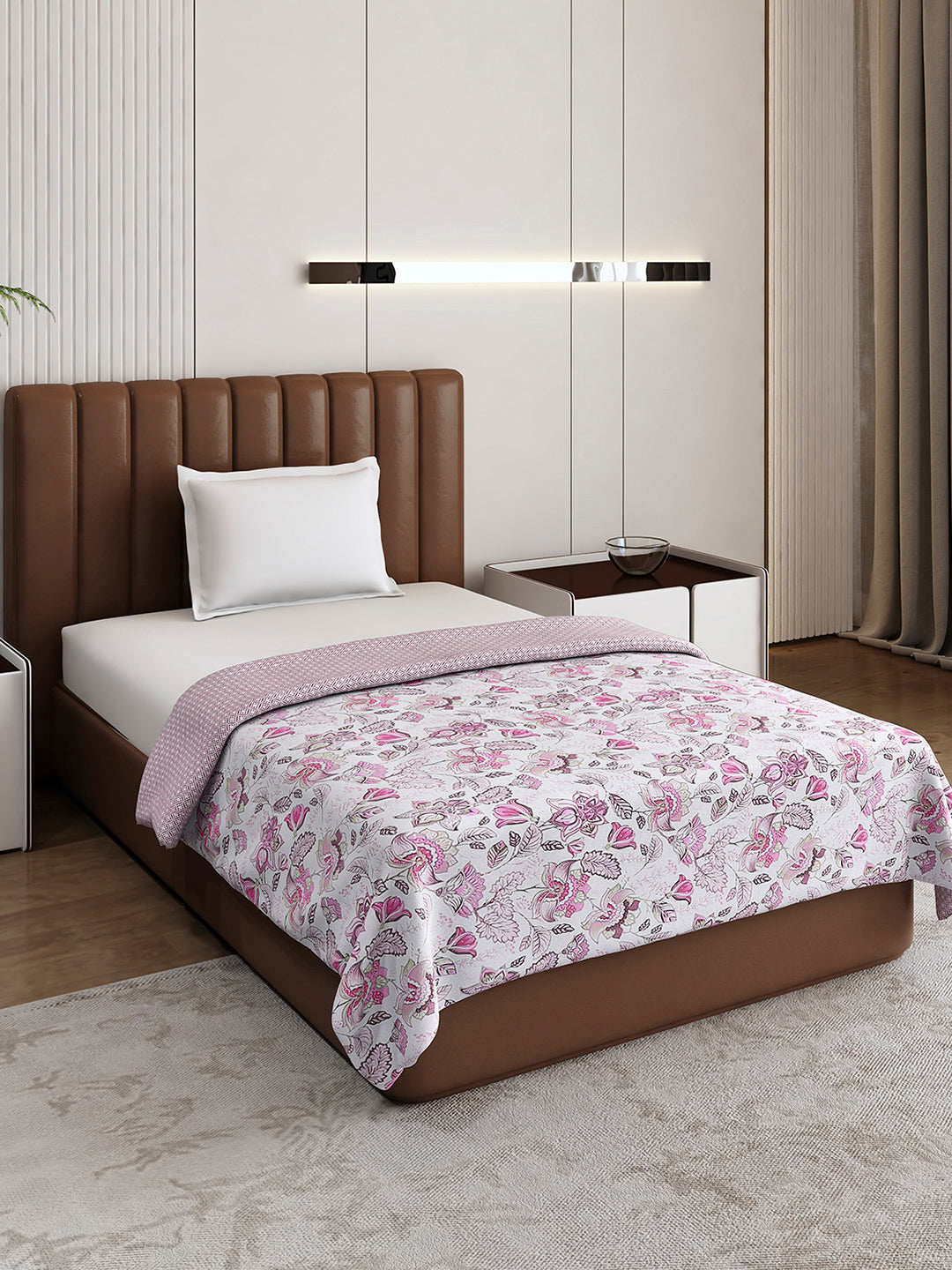 Floral Print Single Bed 150 GSM Dohar for Mild Winter - (Daisy)