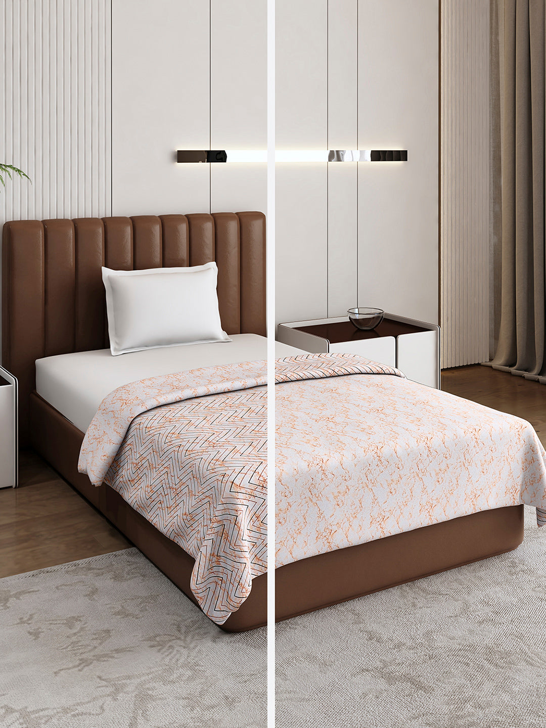 Floral Print Single Bed 150 GSM Dohar for Mild Winter - (Daisy)