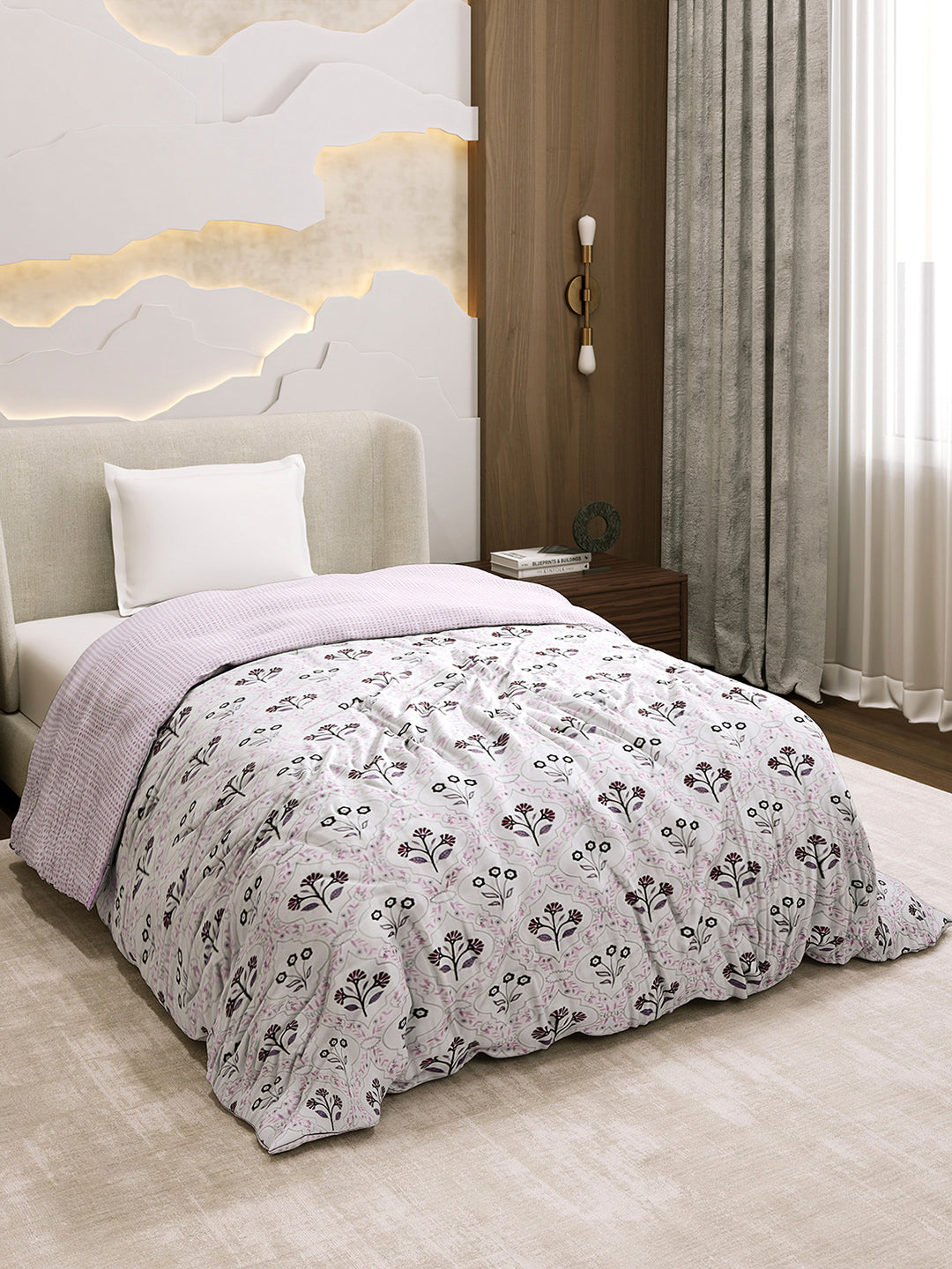 Printed Single Bed 1 Ply Dohar for Mild Winter - (Daisy)
