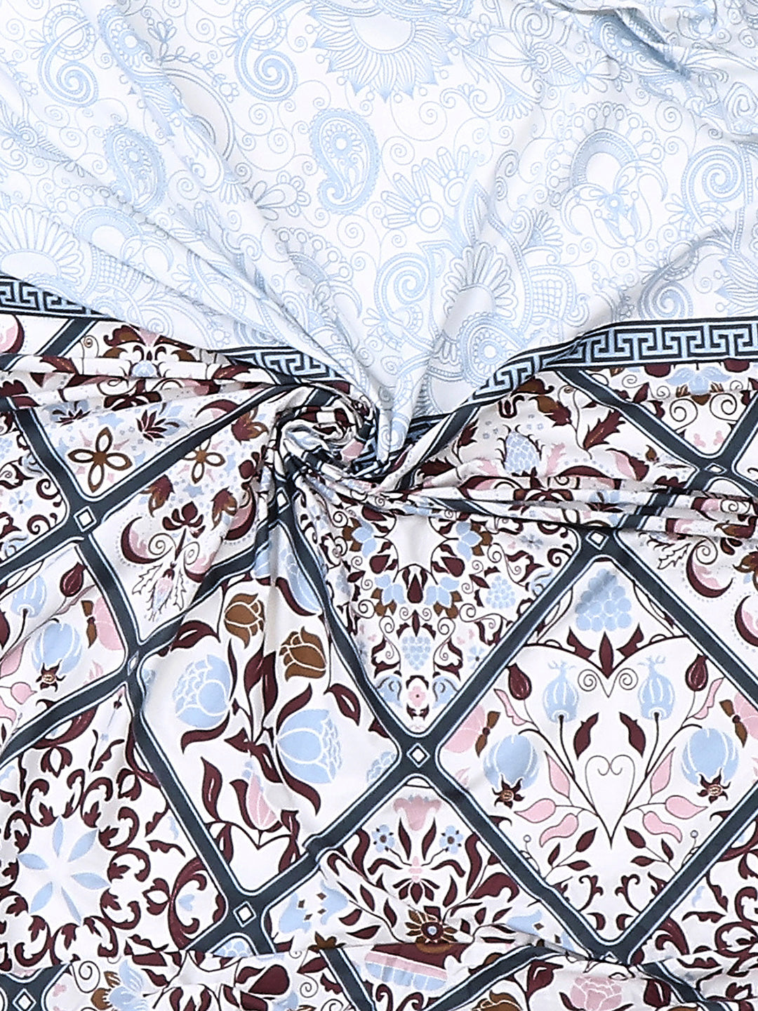 144 TC Cotton Double Bed 1 Fitted Bedsheet with 2 Pillow Cover (Solstice)