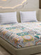 144 TC Cotton Double Bed 1 Fitted Bedsheet with 2 Pillow Cover (Solstice)