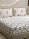 144 TC Cotton Double Bed 1 Fitted Bedsheet with 2 Pillow Cover (Solstice)