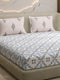 144 TC Cotton Double Bed 1 Fitted Bedsheet with 2 Pillow Cover (Solstice)