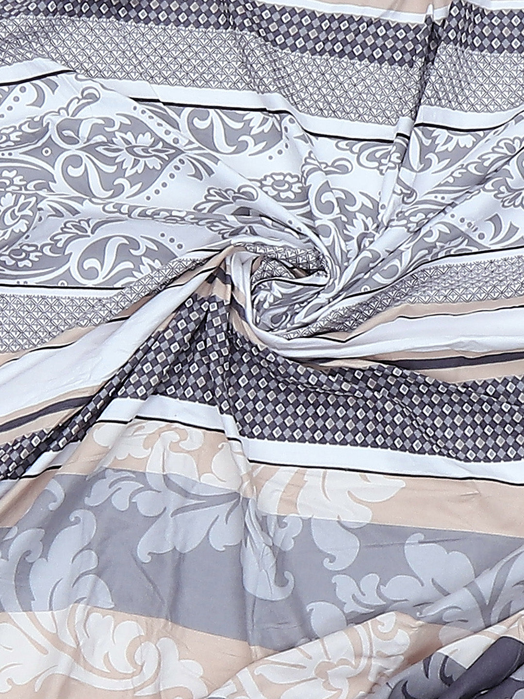 130 GSM Polyester King Size 1 Bedsheet with 2 Pillow Covers (Stanley Gold)