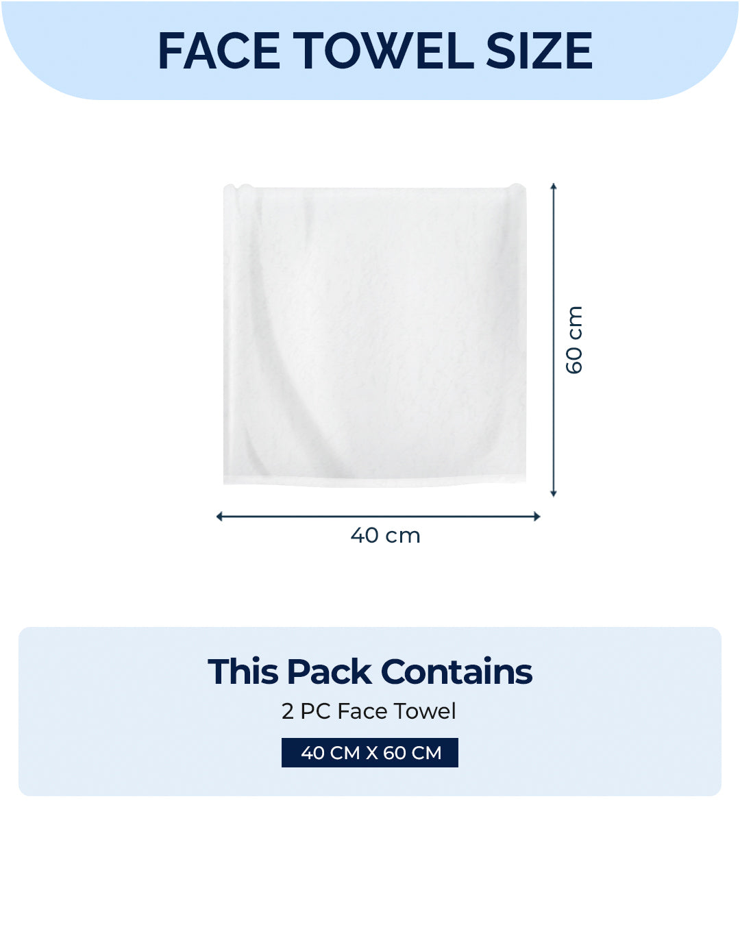 Navy Blue Cotton Solid 350 GSM Hand Towel (Pack of 2)