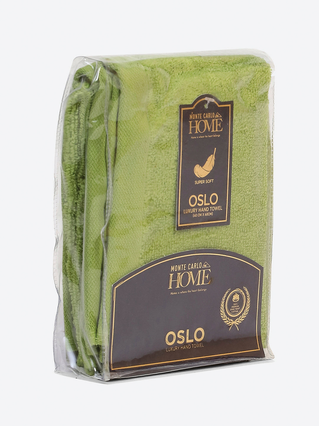 Light Green Cotton Solid 350 GSM Hand Towel (Pack of 2)