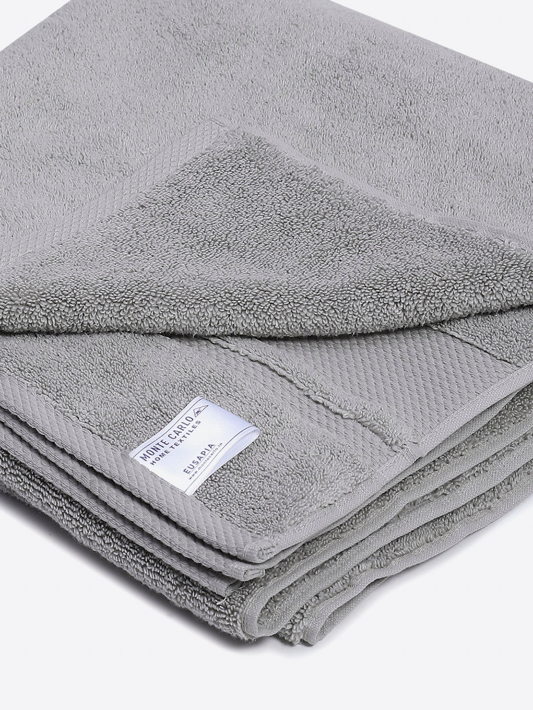 Grey Cotton Solid 650 GSM Bath Towel (Eusapia)
