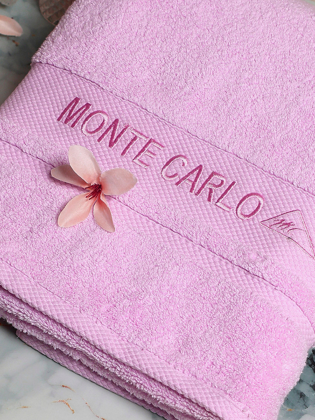 Light Pink Cotton Solid 650 GSM Bath Towel (Eusapia)