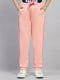 Girls Peach Solid Regular Fit Lower