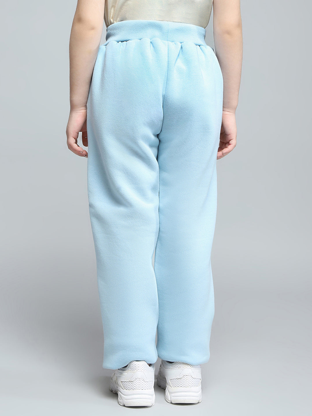 Girls Blue Printed Regular Fit Lower