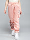 Girls Peach Printed Regular Fit Lower
