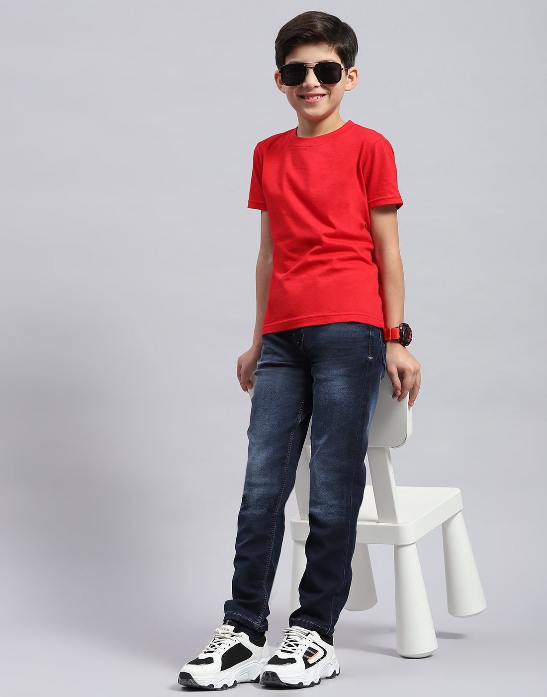 Boys Blue Light Wash Slim Fit Denim