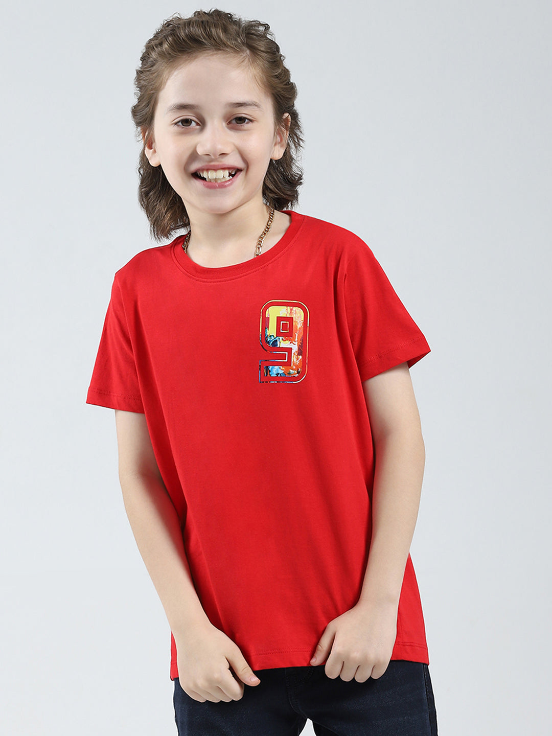 Boys Red, Yellow & White Printed Round Neck Half Sleeve T-Shirt (Pack of 3)