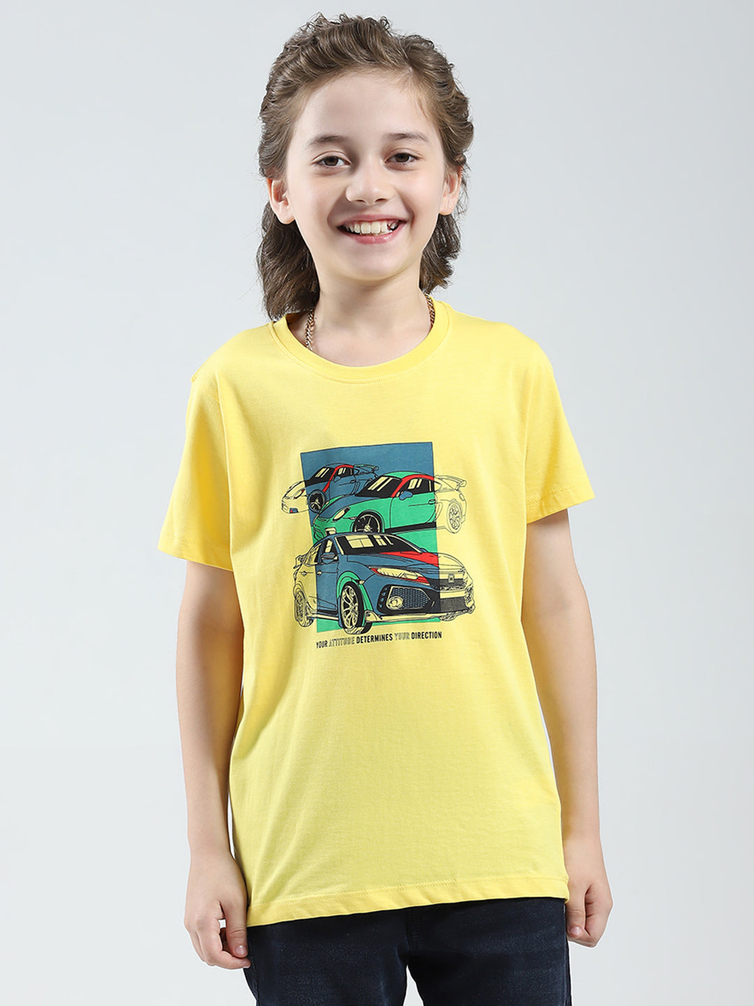 Boys Red, Yellow & White Printed Round Neck Half Sleeve T-Shirt (Pack of 3)