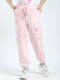 Girls Pink Printed Regular Fit Lower