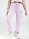 Girls Purple Printed Regular Fit Lower