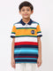 Boys Yellow & Blue Stripe Collar Half Sleeve T-Shirt
