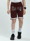 Boys Maroon Printed Regular Fit Bermuda