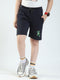 Boys Navy Blue Printed Regular Fit Bermuda