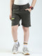 Boys Olive Printed Regular Fit Bermuda
