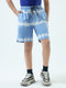 Boys Blue Printed Regular Fit Bermuda