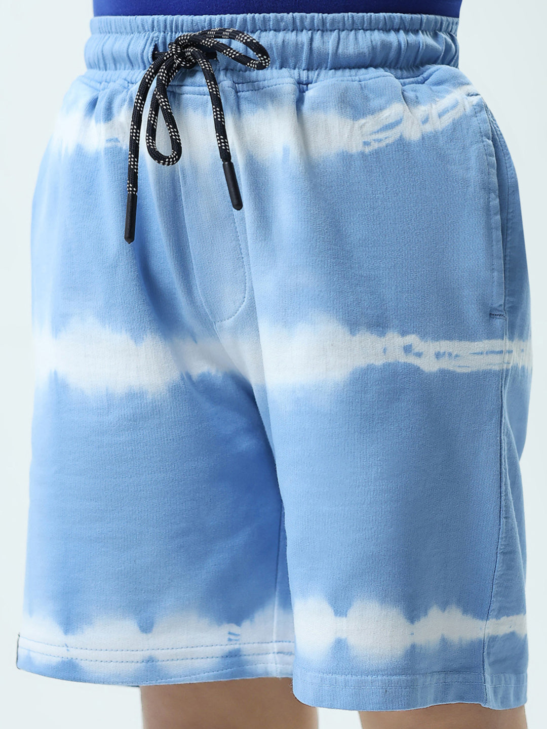 Boys Blue Printed Regular Fit Bermuda