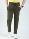 Boys Olive Solid Regular Fit Lower