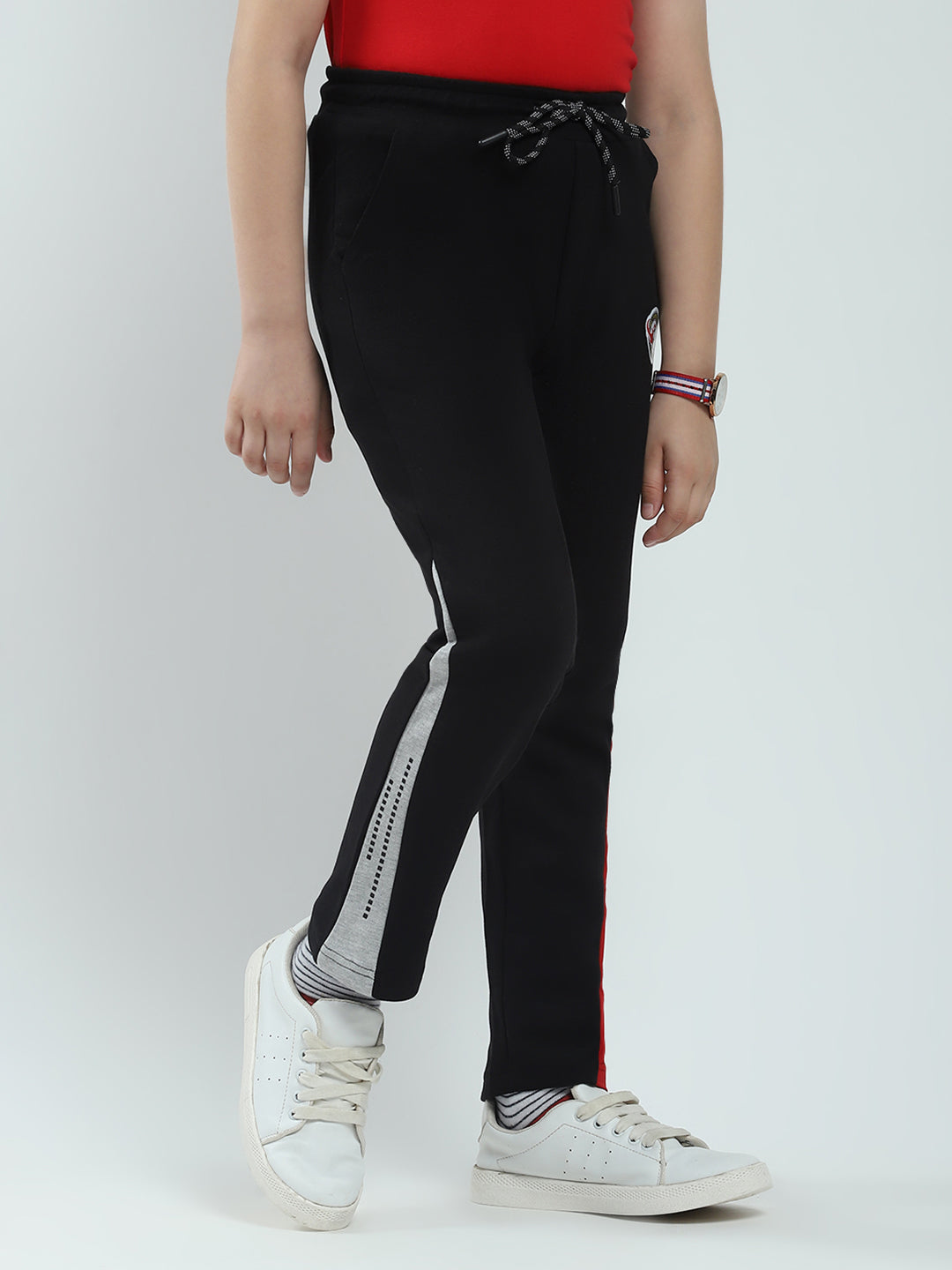 Boys Black Solid Regular Fit Lower