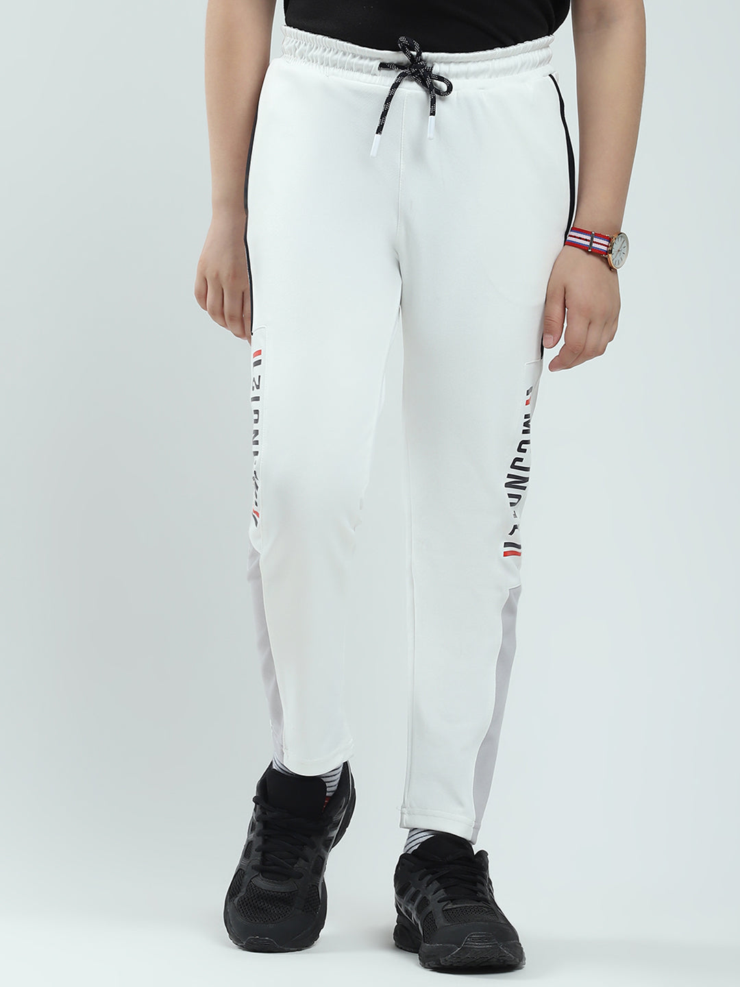 Boys White Solid Regular Fit Lower