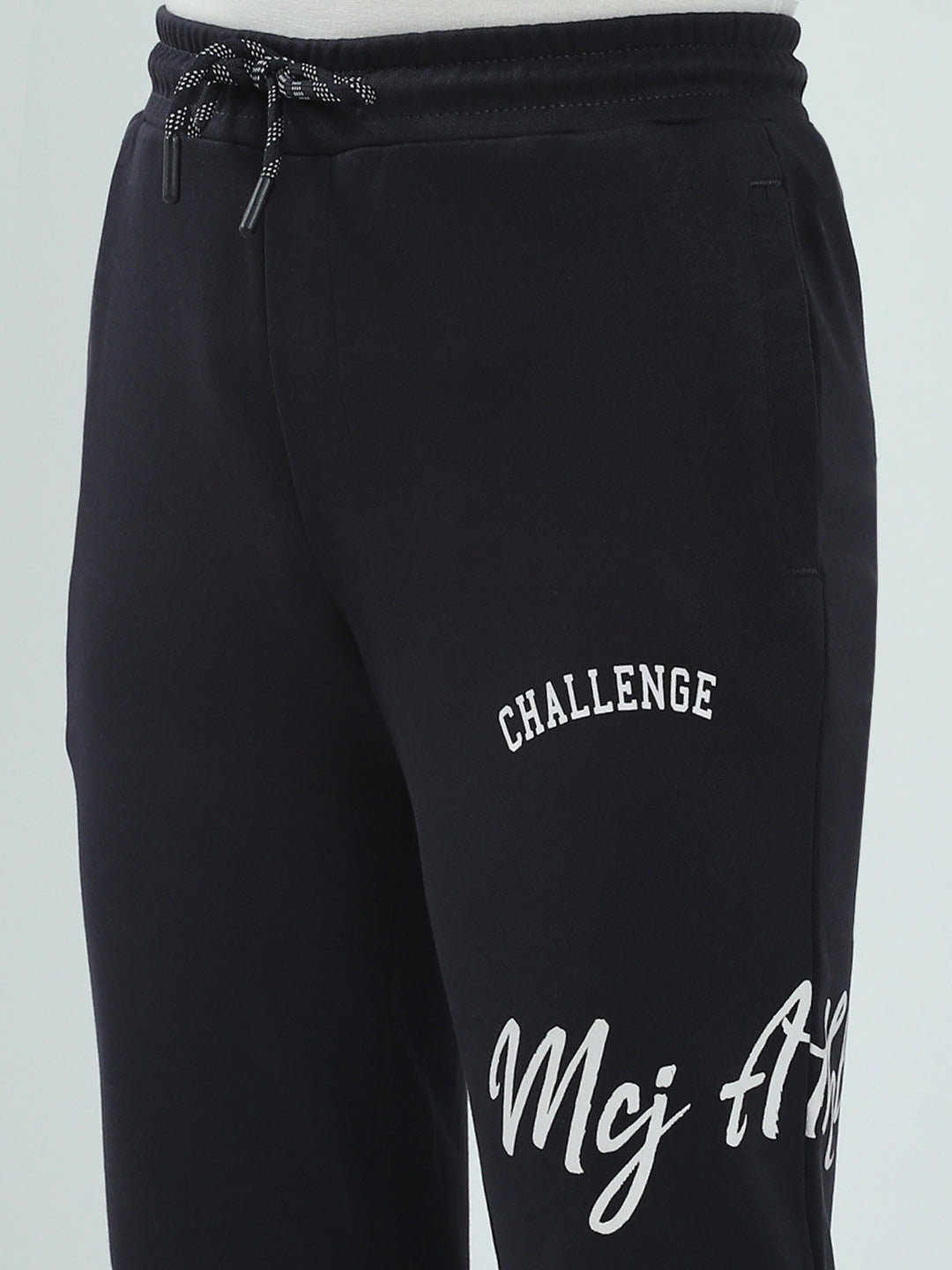 Boys Navy Blue Solid Regular Fit Lower