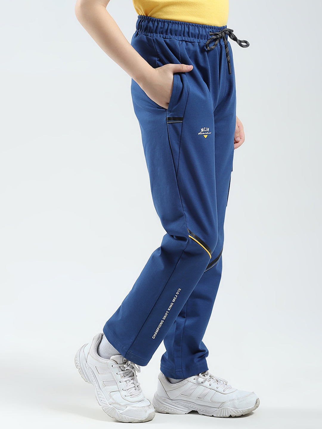 Boys Blue Printed Regular Fit Lower