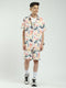 Boys Pink Printed Collar Half Sleeve Cords Set