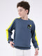 Boys Blue Solid Round Neck Full Sleeve Sweatshirt