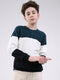 Boys Teal Blue Self Design Round Neck Full Sleeve Pullover