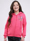 Girls Pink Printed Hooded Full Sleeve Sweatshirt