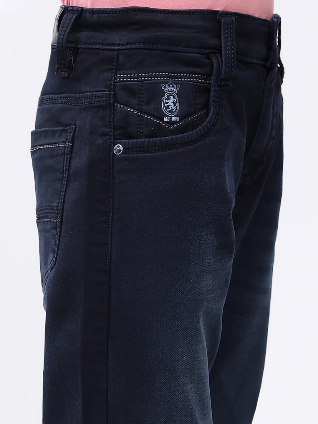 Boys Blue Solid Straight Fit Denim