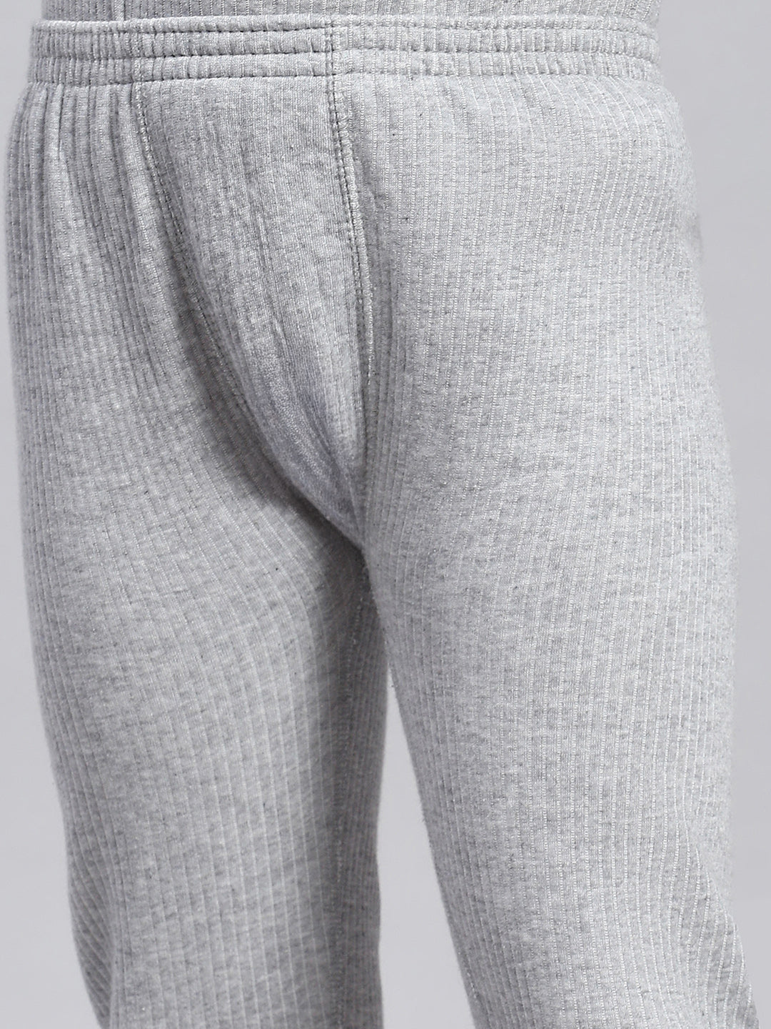 Girls Grey Solid Thermal Lower